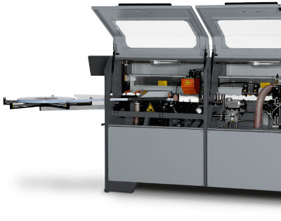 A detaied photo of the Hebrock F2 edgebanding machine