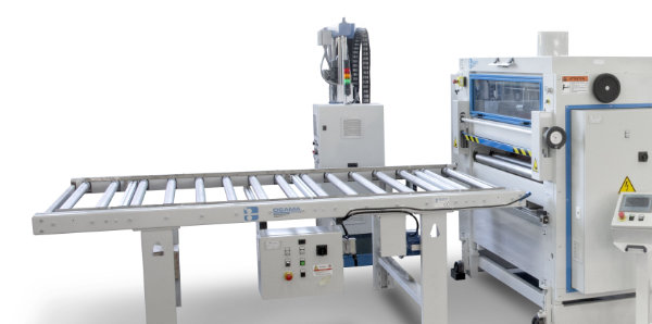 Inset view of an Osama Linea glueing machine
